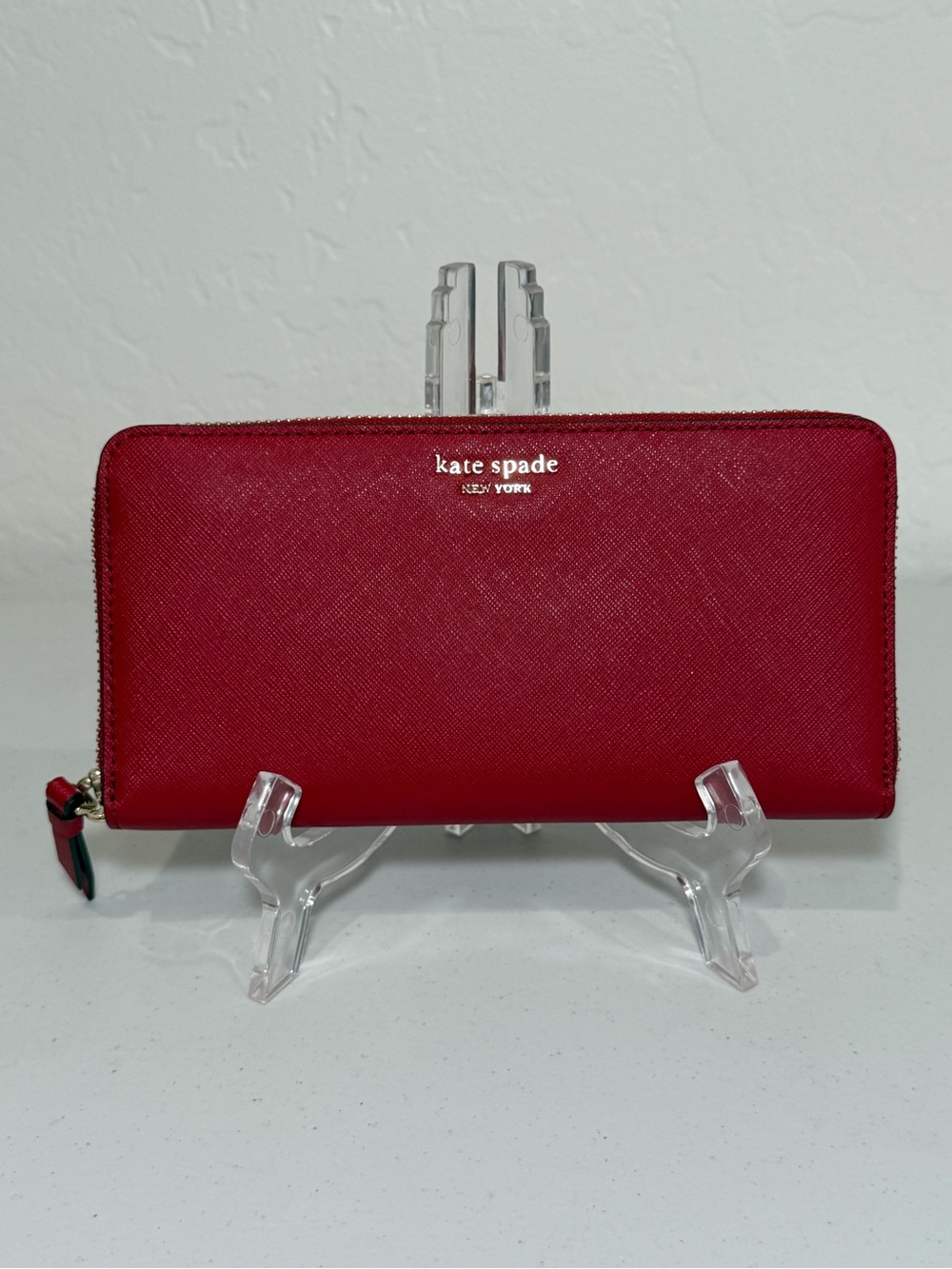 Kate Spade Cameron Large Continental Leather Wallet in Rosso Red